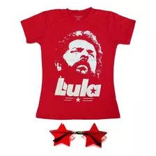  Camiseta + Óculos Estrela Lula Blusinha Feminina Baby Look 