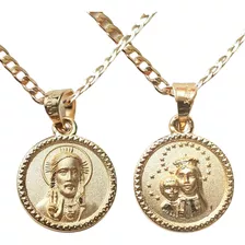 Medalla Virgen Del Carmen Con Sagrado Oro Laminado 14k