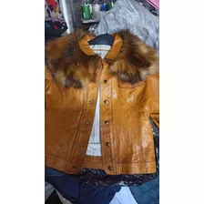 Campera Las Pepas Cuero Ovino Mostaza T3 Detalles Uso Leer 