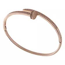 Pulseira Bracelete Prego Dourado Prateado Premium Cravejada