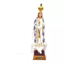 Imagem Nossa Senhora Fatima Resina Importada Portugal 18cm D