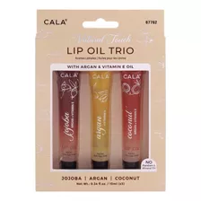 Cala Lip Oil Trio: Jojoba, Argan, Coconut Hidratante Labial