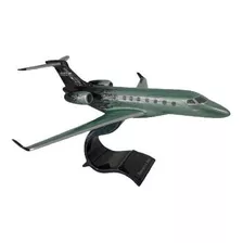 Maquete Avião Em Resina Embraer Legacy 500 Verde - 27 Cm