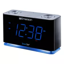 Emerson Smartset Pll - Reloj Despertador Con Radio Led Azul 