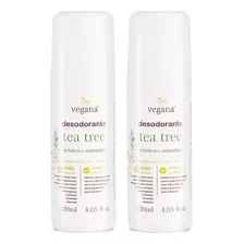 Kit 2 Desodorante Vegano Sem Aluminio Tea Tree Vegana 120ml