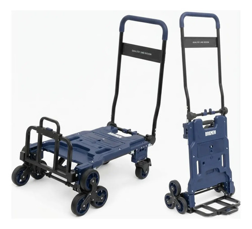 Carro Zorra Plegable Carga Horizontal Vertical Bremen 8640 Azul
