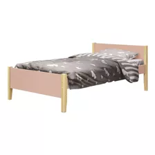 Cama Solteiro Quarto Babá Simba Rosa/natural - Reller