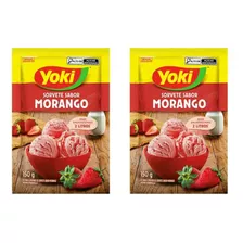 Pó Para O Preparo De Sorvete Yoki Morango Kit Com 2 X 150g