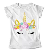 Blusa Unicornio Colores Playera Estampado Flores #399