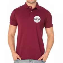 Camisa Polo Sua Logomarca Bordado Peito E Costas Kit 5 Pçs 