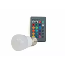 Kit C/ 2 Bulbo 3w Rgb Controle Remoto E27 - Collor Led