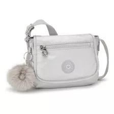 Bolso Kipling Sabian Manos Libres Plata Metalizado Original!