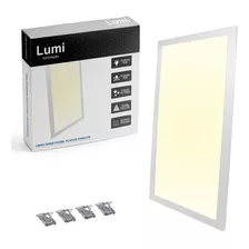 Kit2 Luminario Painel Retangular Embutir 12x62 Bivolt 40w Branco Neutro Lumi