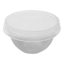 Bowl Descartável Redondo 500ml Pote Plástico Tampa - 20 Un. Cor Transparente