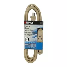 Woods 2865 Sjt 3outlet Cable De Extension De Color Beige