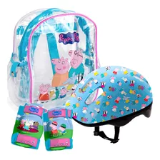 Protecciones Peppa Pig Casco Rodillera Codera- Patin El Rey