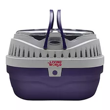 Living World Pet Carrier, Púrpura - Gris.