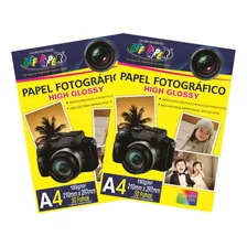 Papel Fotografico A4 180g Glossy Com Brilho C/100 Folhas