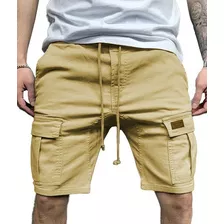 Short Bermuda Casual Playa Bolsas Cargo Moda Gabardina 3018s