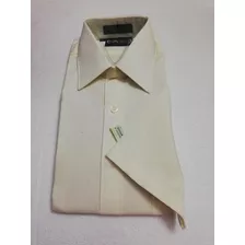 Camisa Hombre Talle 36 Manga Corta Color Amarillo Suave