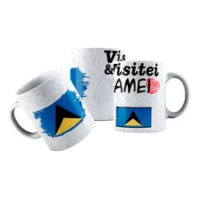 Caneca Cerâmica Bandeira Santa Lúcia Visitei E Amei Viagem