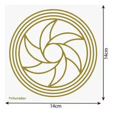 Placa Decorativa Master Chi De Gráfico Feng Shui Ps Poliestireno Com Desenho Triturador 14cm De Largura X 14cm De Altura