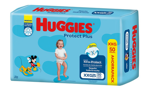 Pañales Huggies Protect Plus  Xxg 50 u