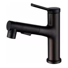 Llave Grifería Lavamanos Y Lavaplatos Extensible Negro Mate