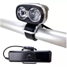 O Melhor Farol Bike 2 Leds T6 Alto Baixo Bateria Selada 8.4v