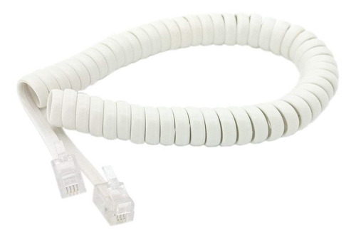 Cable Rulo Espiral Telefono 30cm A 2m Blanco O Negro