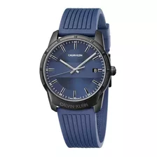 Reloj Calvin Klein K8r114vn Evidence Caballero Original Color De La Correa Azul Color Del Bisel Negro Color Del Fondo Azul