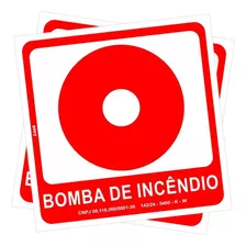 Placa Aviso Bombeiro Bomba Combate Incêndio Kit C\2