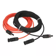 Cable Solar Extensión De 6mm² 2 X 3 Mts + 4 Conectores Mc4