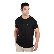 Camiseta Henley - Preto