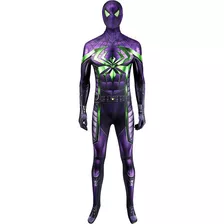 Marvel Spider-man Miles Purple Shadow Dinastía Battle Suit Cosplay Traje De Una Sola Pieza Medias