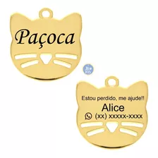 Placa Pingente Identificação Cachorro Gato Nome Gravado