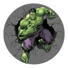 Painel Redondo Hulk Em Tecido Sublimado 1,50m X 1,50m