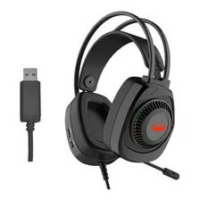 Audifonos Monster Gamer 7.1 Auricular Microfono Rgb N5 Lite Color Negro