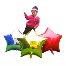 Set 12 Globos Metálicos Estrellas Xl 55 Cm Con Varas Niños