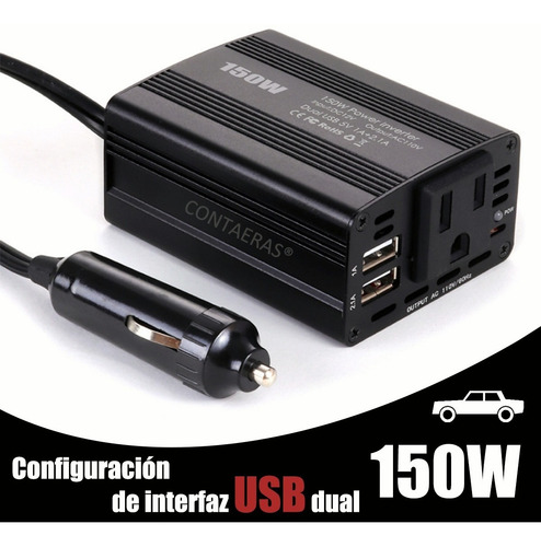 Inversor De Alta Potencia Para Coche 150 W, Doble Usb