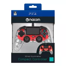 Mando Ps4 Nacon Controller Wired Illuminated Compact Red