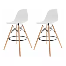 Kit 2 Banquetas Altas Para Bar Cozinha Charles Eames Eiffel