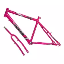 Quadro E Garfo Aro 24 Ultra Bikes Em Aço Carbono Masculina Cor Rosa