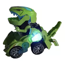 Robo Brinquedo Vira Carro Dinossauro Som Luz E Movimento Cor Verde-claro Personagem Dragão Mecânico