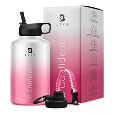 Botella De Agua Térmica Frío Y Calor 2lt. Para Gym B Life Color Rosa