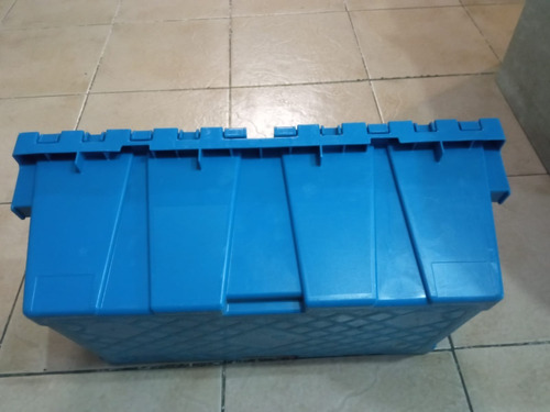 Cajón Plástico Con Tapa Apilable Para Logística , Delivery