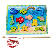 Juego Didáctico Pescar Madera Magnético Niños Juguete Jugar