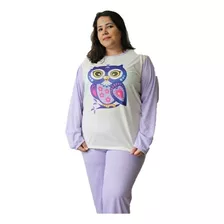 Pijama Conforto Malha Longo Plus Size Frio Inverno 10 Un.