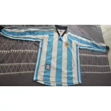 Camiseta Titular Argentina 1998 Mangas Largas Original
