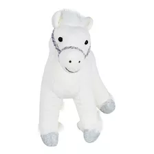Cavalinho Branco De Pelúcia Presente Infantil Criança Cavalo